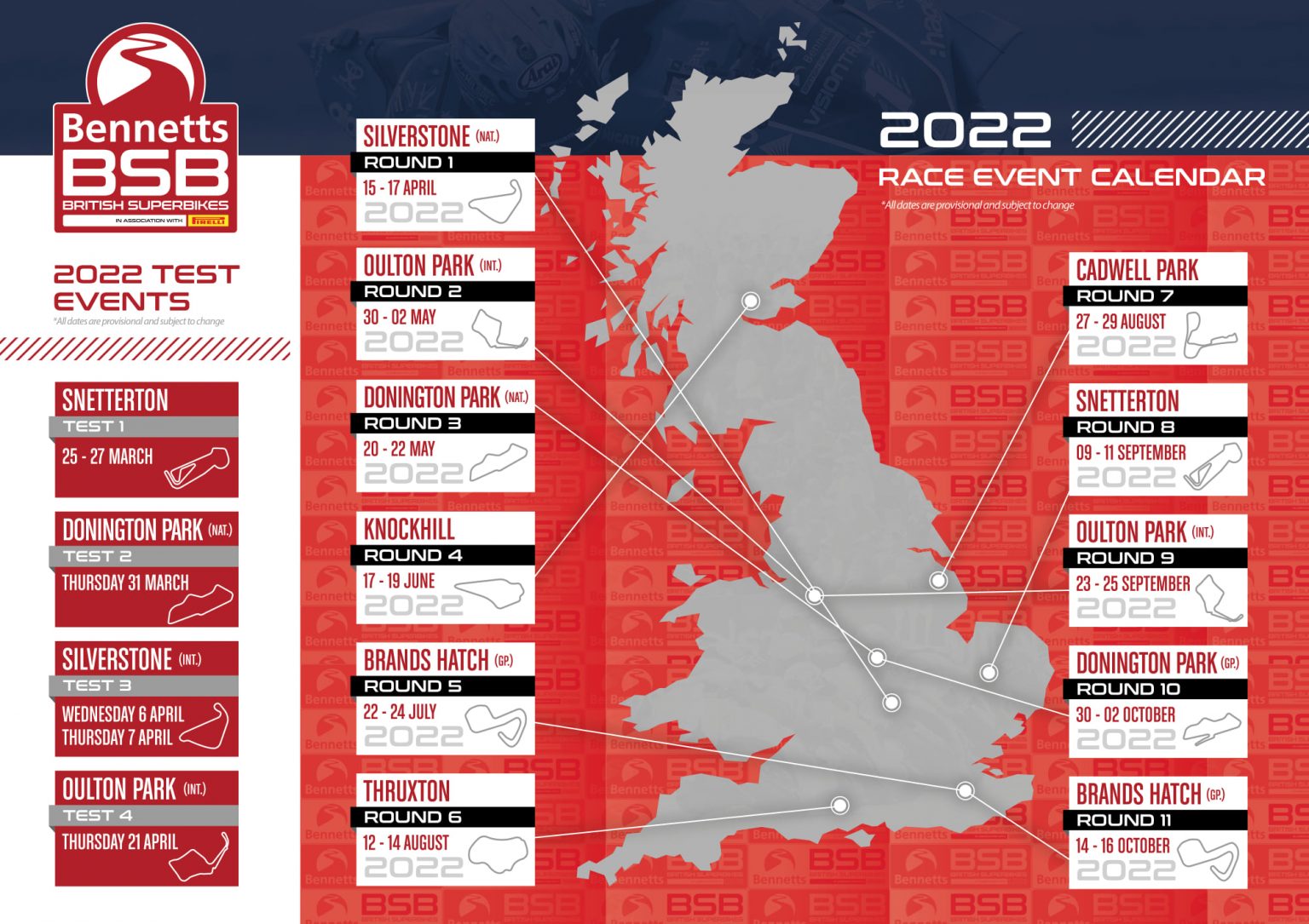 2022 Schedule – Tim Neave | Bennetts BSB British Superbike